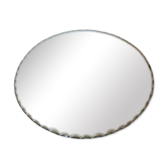Round beveled table mirror