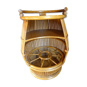 Barrel bar in rattan