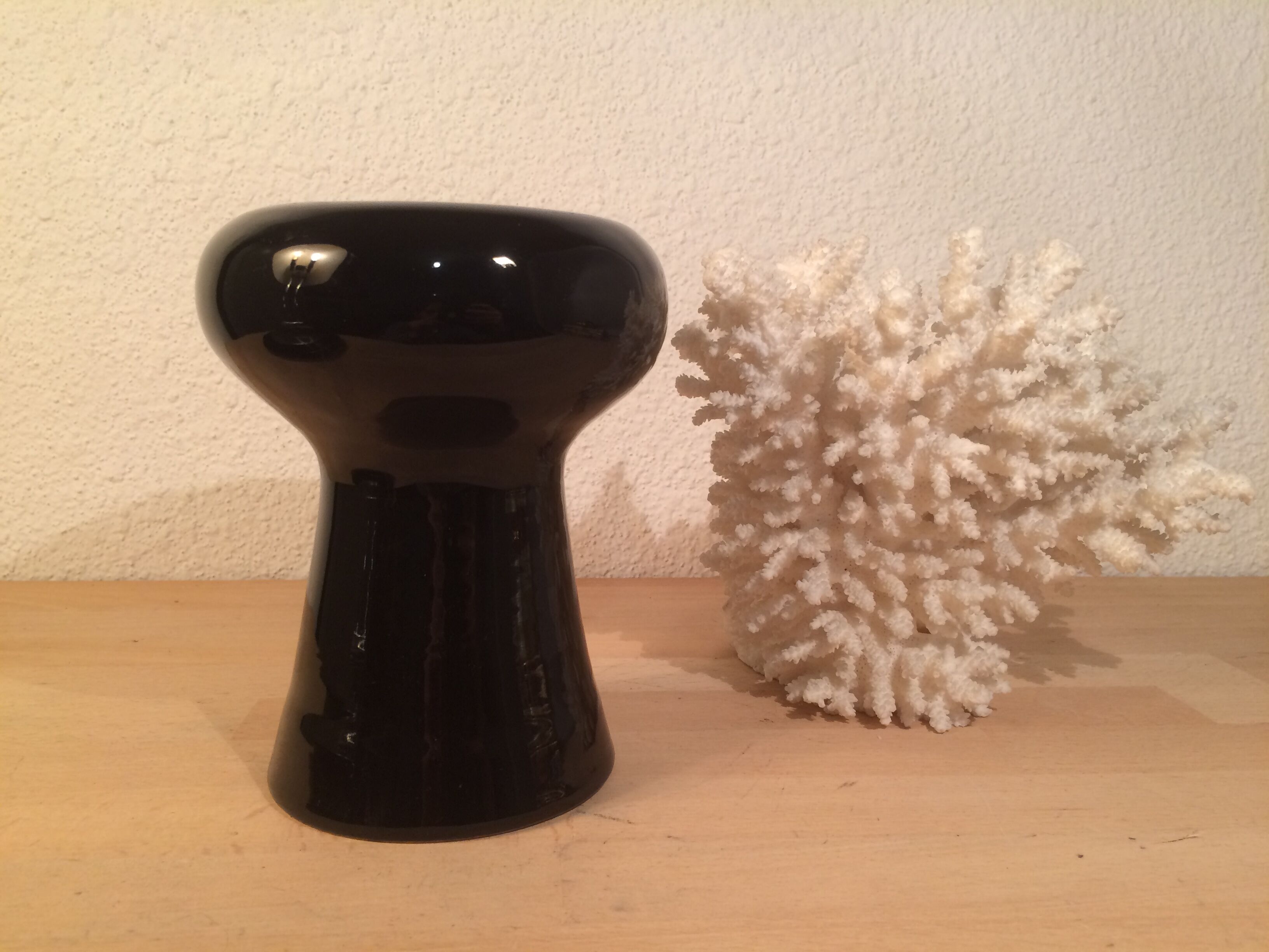 Modernist black ceramic vase