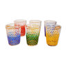 Lot de 6 verres multicolore vintage