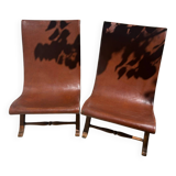 High-back leather chairs