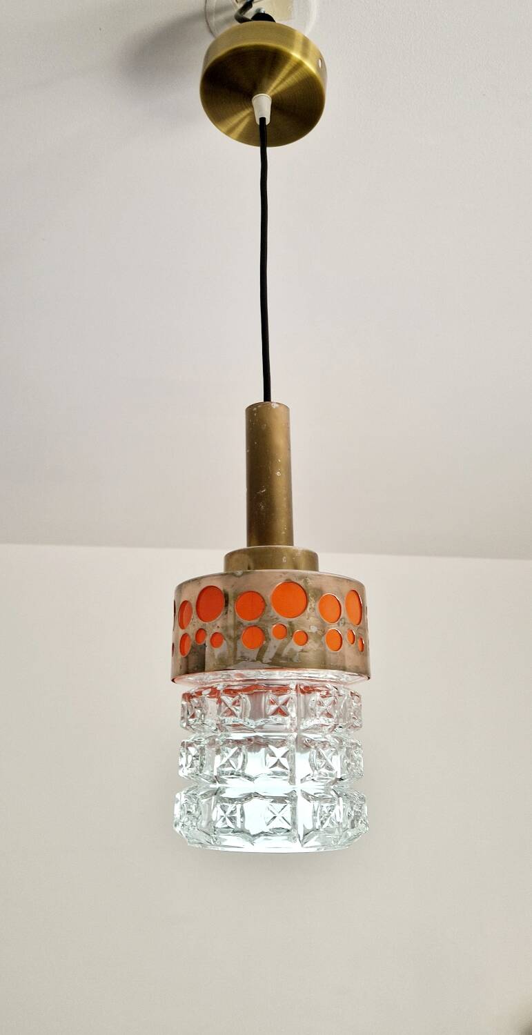 Raak glass and metal suspension 1970