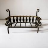 Old cast iron and brass log holder
