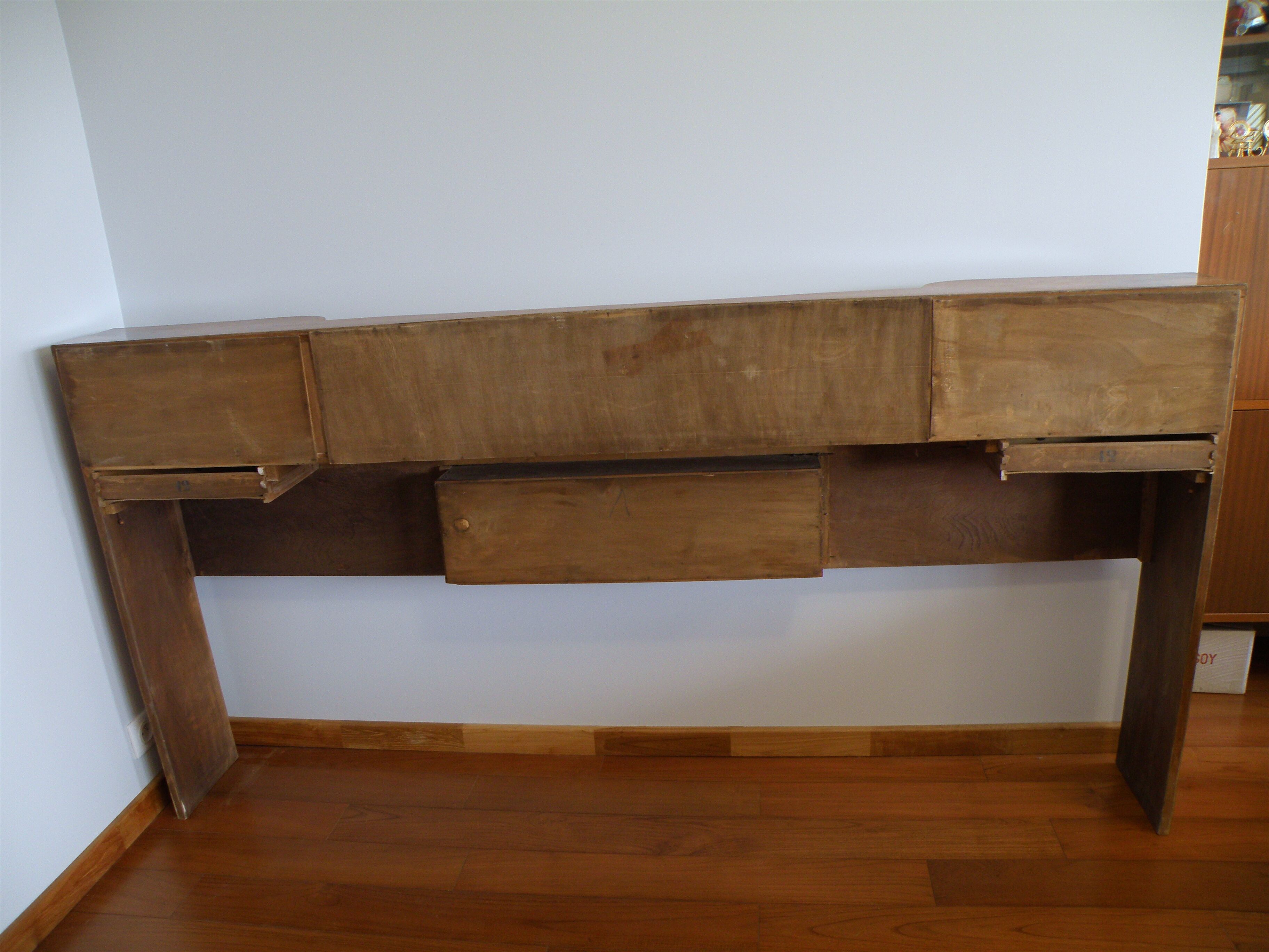 Cozy walnut bramble headboard for bed 140 x 190, from 1950