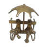 Figurine couple de grenouille en laiton