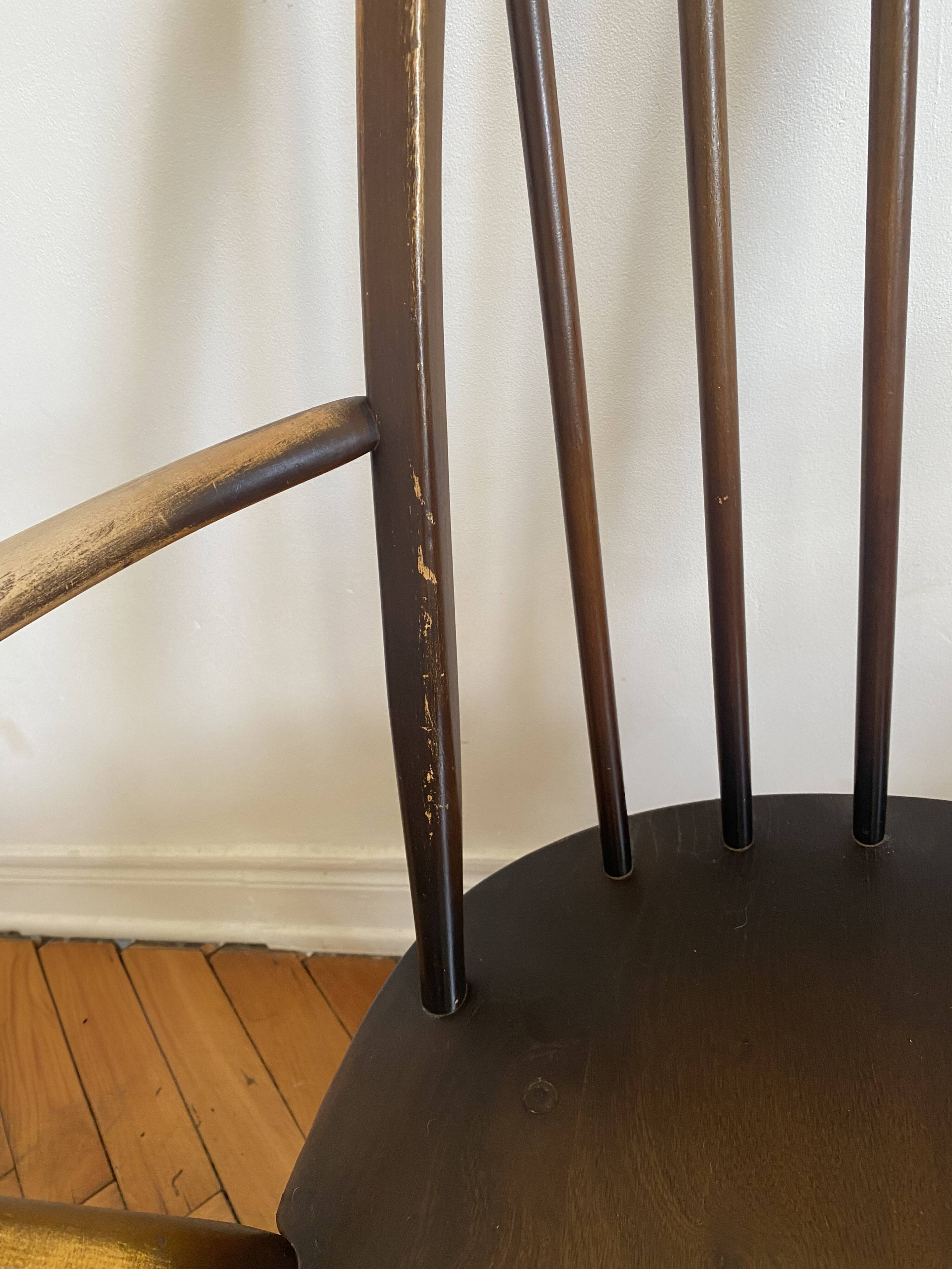 Rare set of 4 Ercol Quaker dining chairs / armchairs - English design 1960.