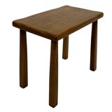 Vintage Set of 3 brutalist oak side or nesting tables 1970s