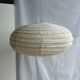 Suspension in rattan and natural linen Japanese style flattened oval h35 d60