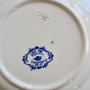 6 assiettes plates terre de fer Longchamp modèle Rouen XIXe siècle