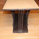 Coffee table or console in wrought iron art deco