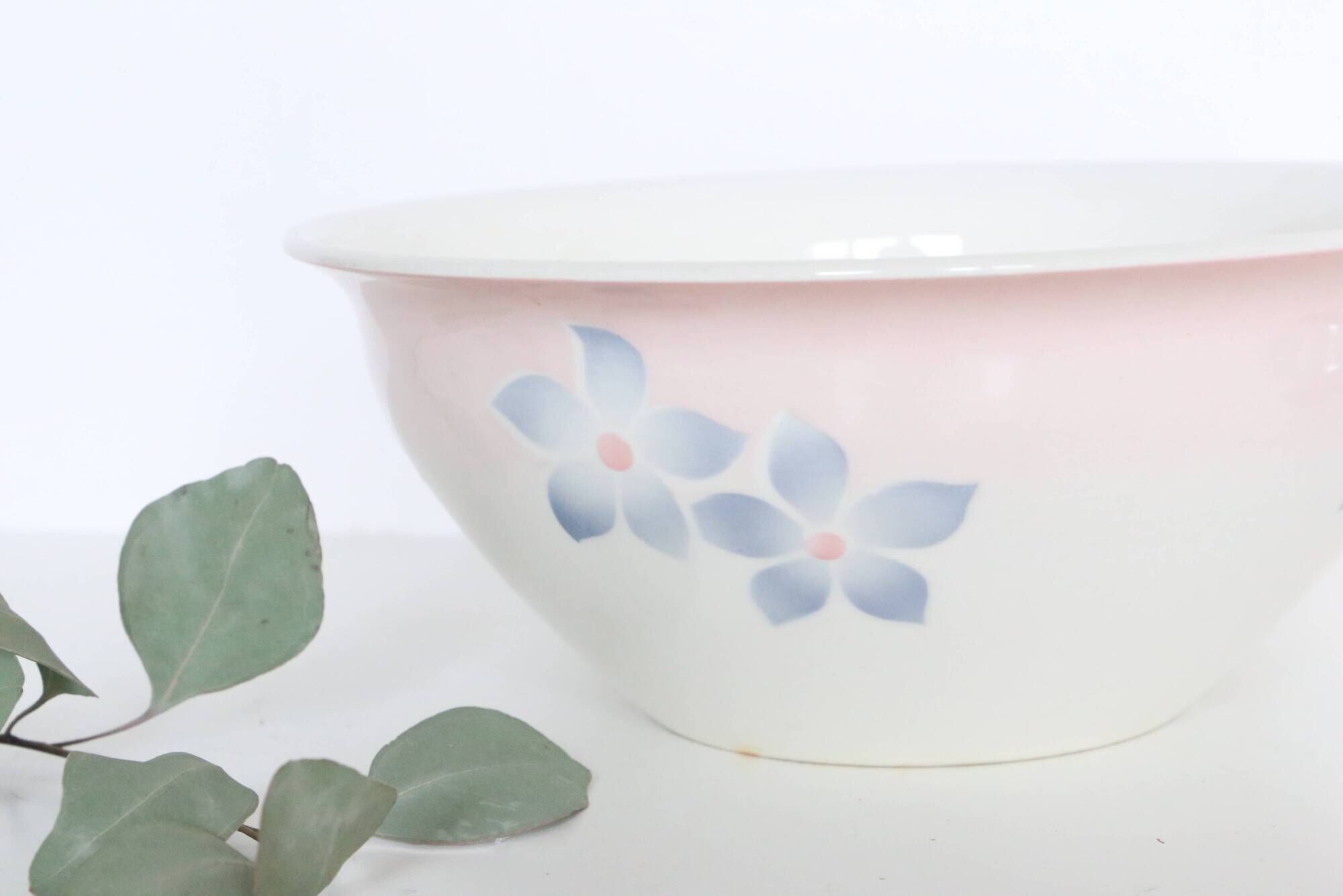 Antique ceramic salad bowl, moulin des loups, 1980, french manufacture