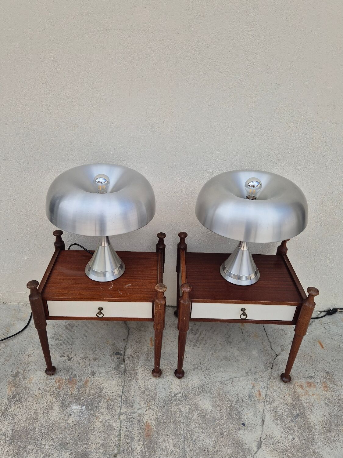Pair of vintage 1970s Scandinavian style bedside tables