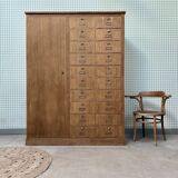 Meuble de métier à clapets en chêne, rénové