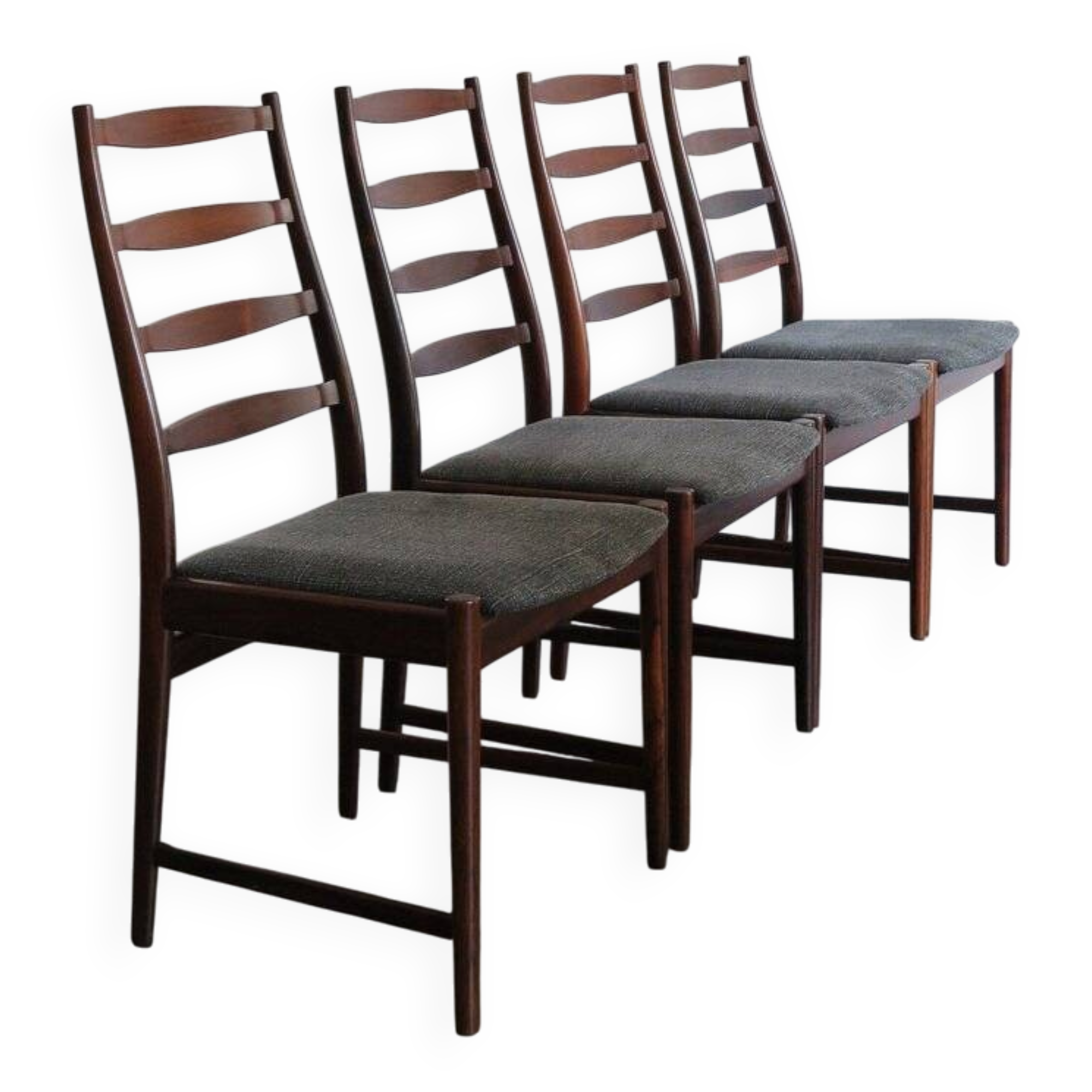 Set of Danish Dark Wood Dining Chairs by Arne Vodder, 1960s