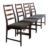 Set of Danish Dark Wood Dining Chairs by Arne Vodder, 1960s