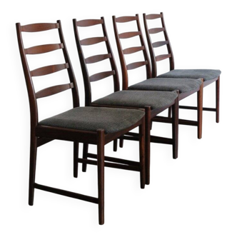 Set of Danish Dark Wood Dining Chairs by Arne Vodder, 1960s