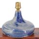 Blue sandstone lamp, raffia lampshade, 1960s