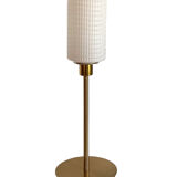 Vintage textured opaline straight lamp with a golden foot