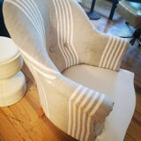 Restored reupholstered toad armchair