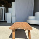 table basse en teck blond quadripode
