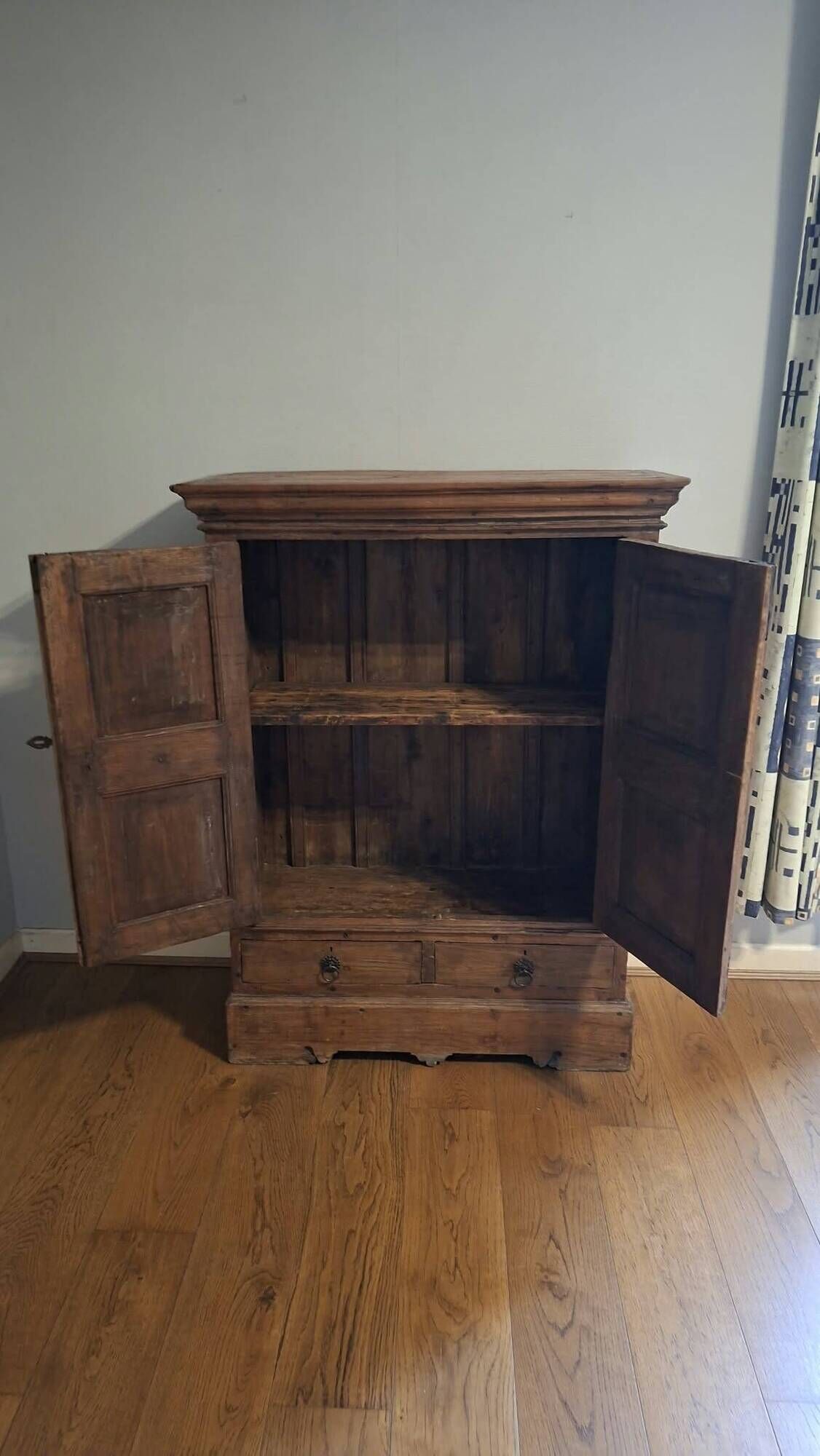 Antique Indian teak carved wardrobe
