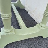 Patinated green baluster table