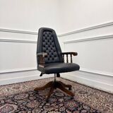 Classic English Chesterfield Office Chair Black