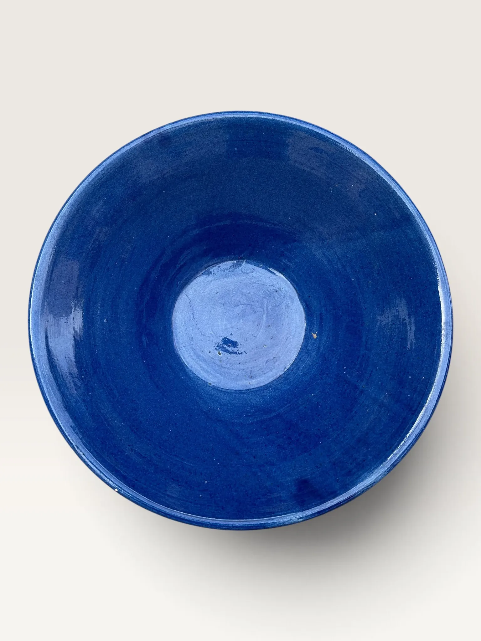 Handmade deep dish in glazed terracotta