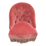 Fauteuil crapaud velours rose