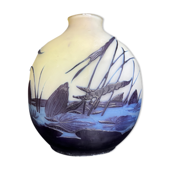 Gallé gourd vase