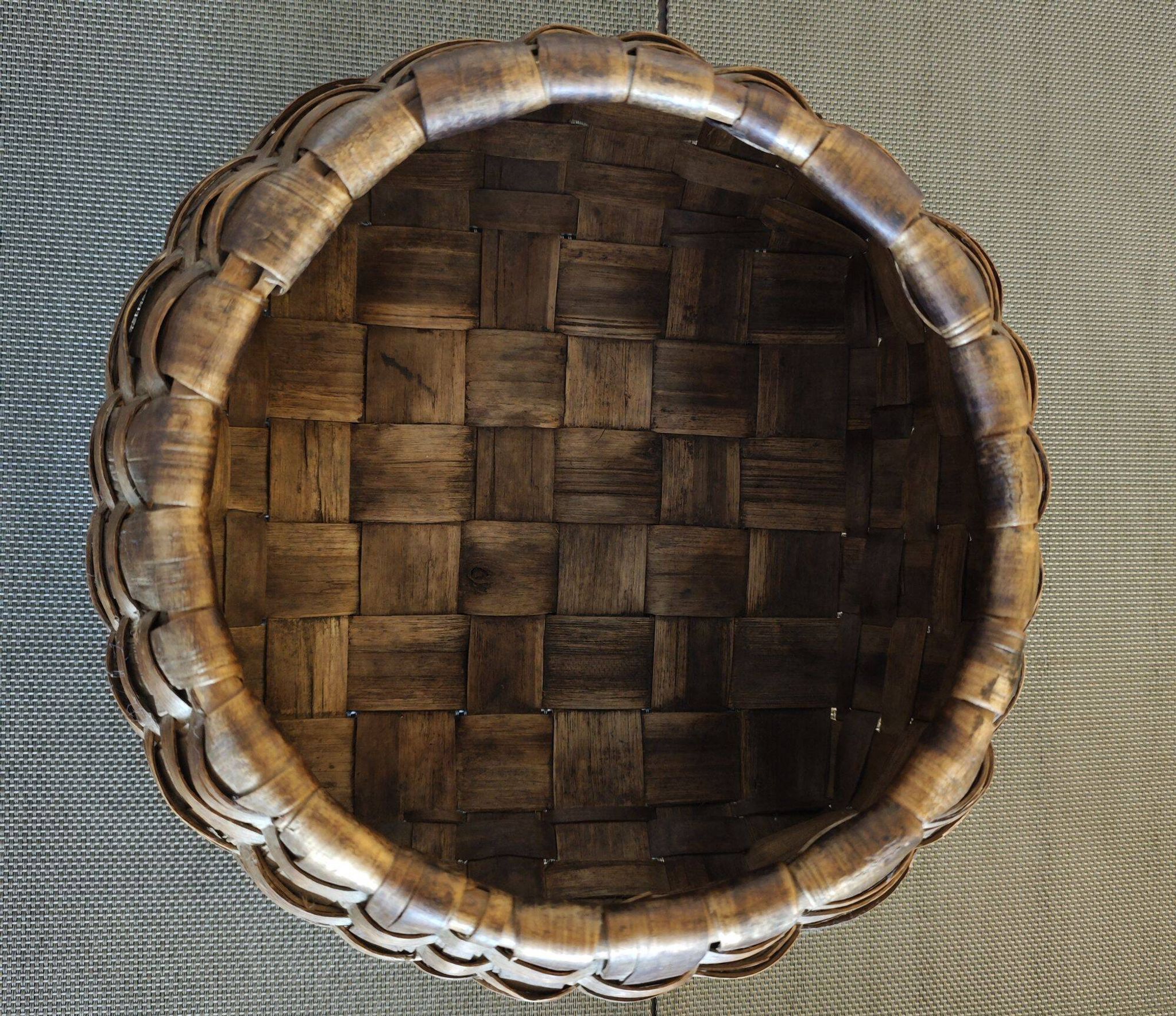 Woven wooden basket - 1930s/1940s