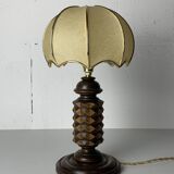 Wood Turned Mushroom Cocoon Table Lamp in the style of Charles Dudouyt