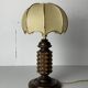 Wood Turned Mushroom Cocoon Table Lamp in the style of Charles Dudouyt