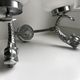 Duo of wall lamps in chrome metal and Opalines Japanese 50s
