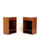 Pair Retro Vintage Danish Teak Wall Mounted Bedside Tables Cabinets Drawers 70s