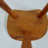 Tabouret de montagne tripode "haricot" en bois blond, 1960