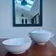 Soup tureen and large bowl in ribbed white porcelain, Royal Copenhagen