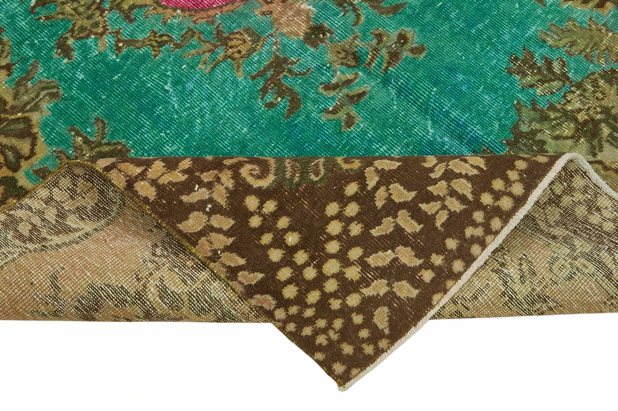 Overdyed Wool Vintage Handmade Carved Rug 169 cm x 288 cm