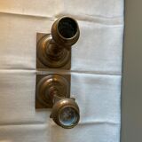 Pair of bronze candle holders