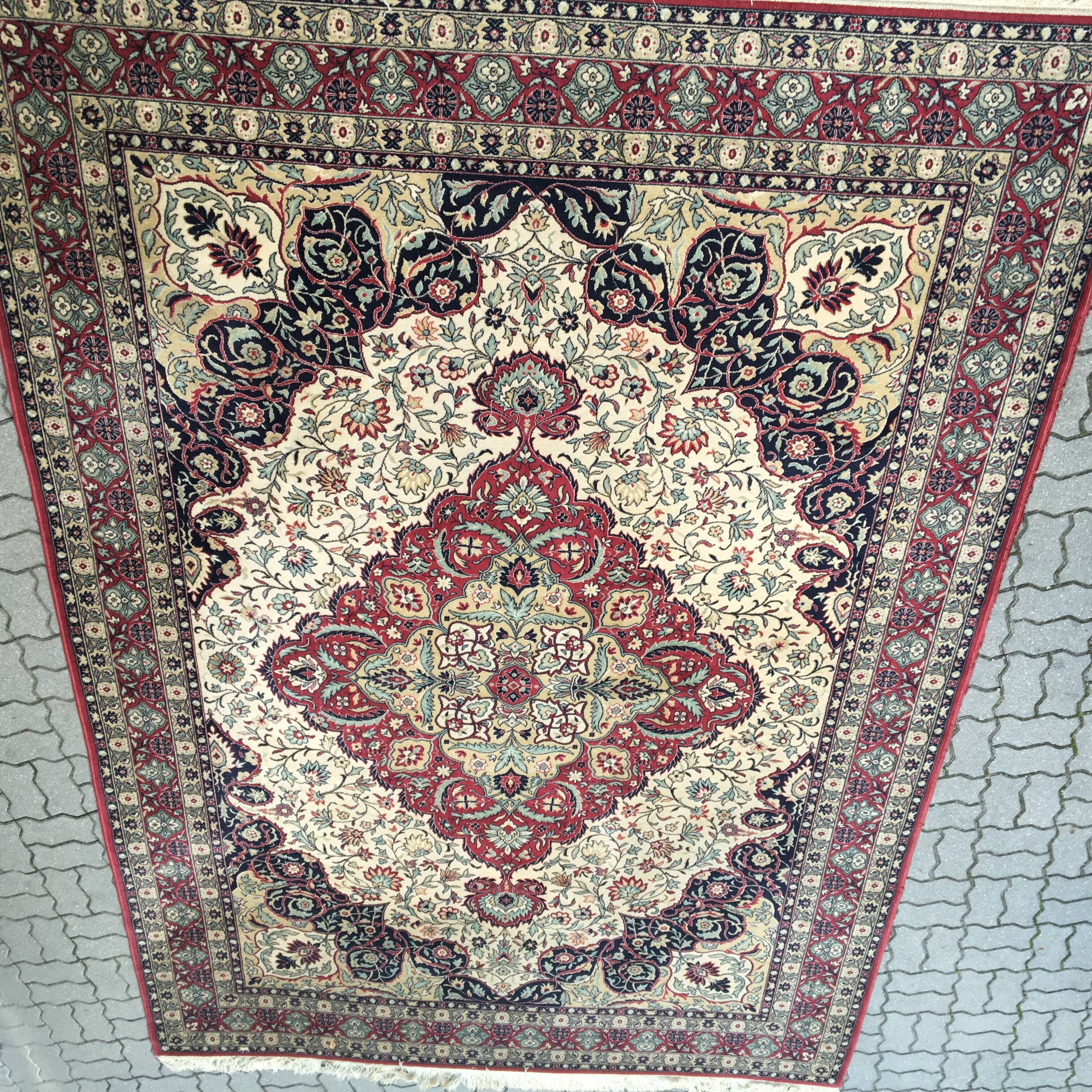 Vintage rug carpet 70s mid century czechoslovakia red 246cm x 360cm