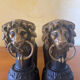 Fireplace - 1900-1910 pair of cast iron andirons