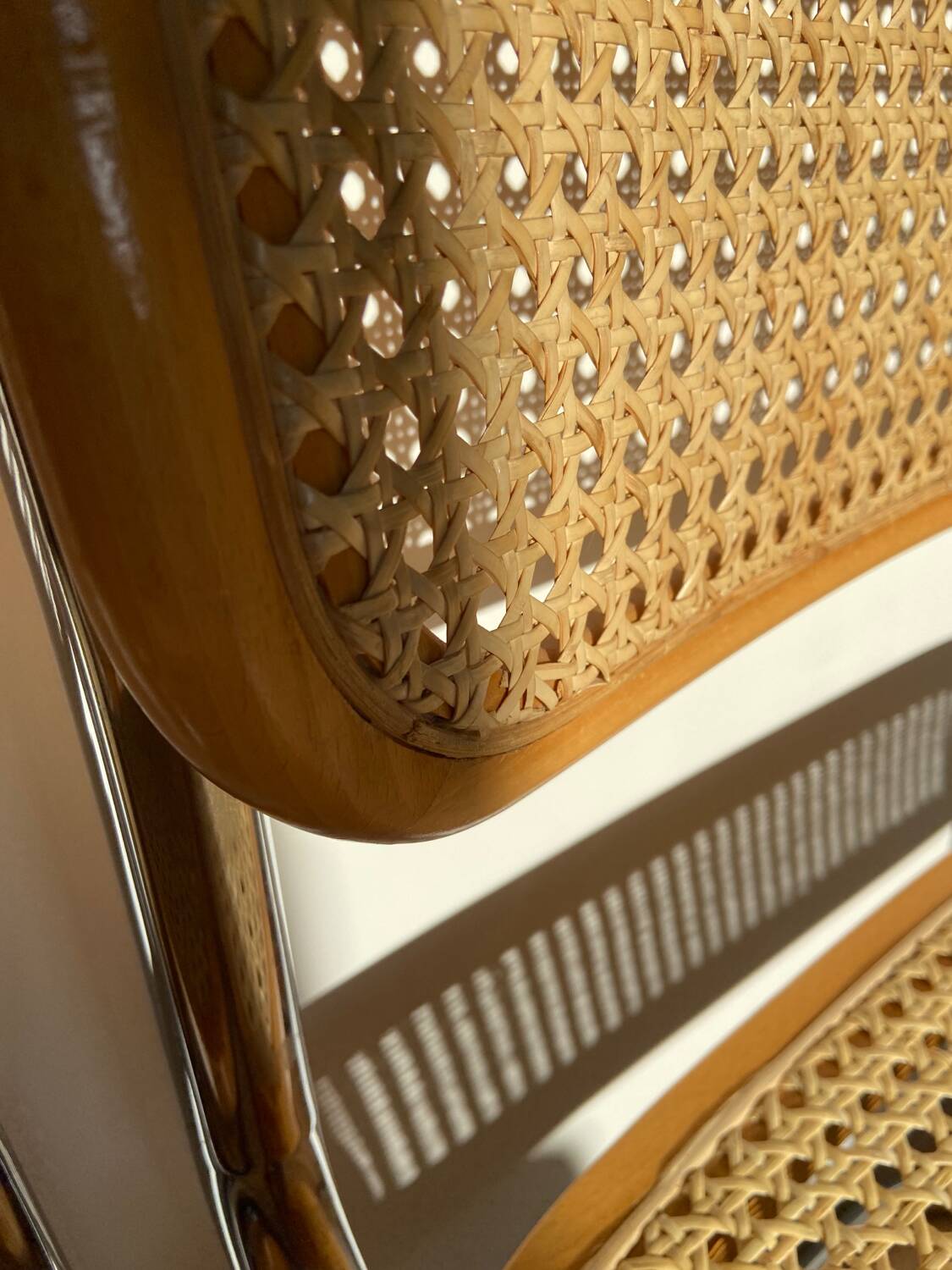 Paire de chaises cannées italiennes design Breuer