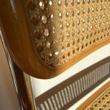 Paire de chaises cannées italiennes design Breuer