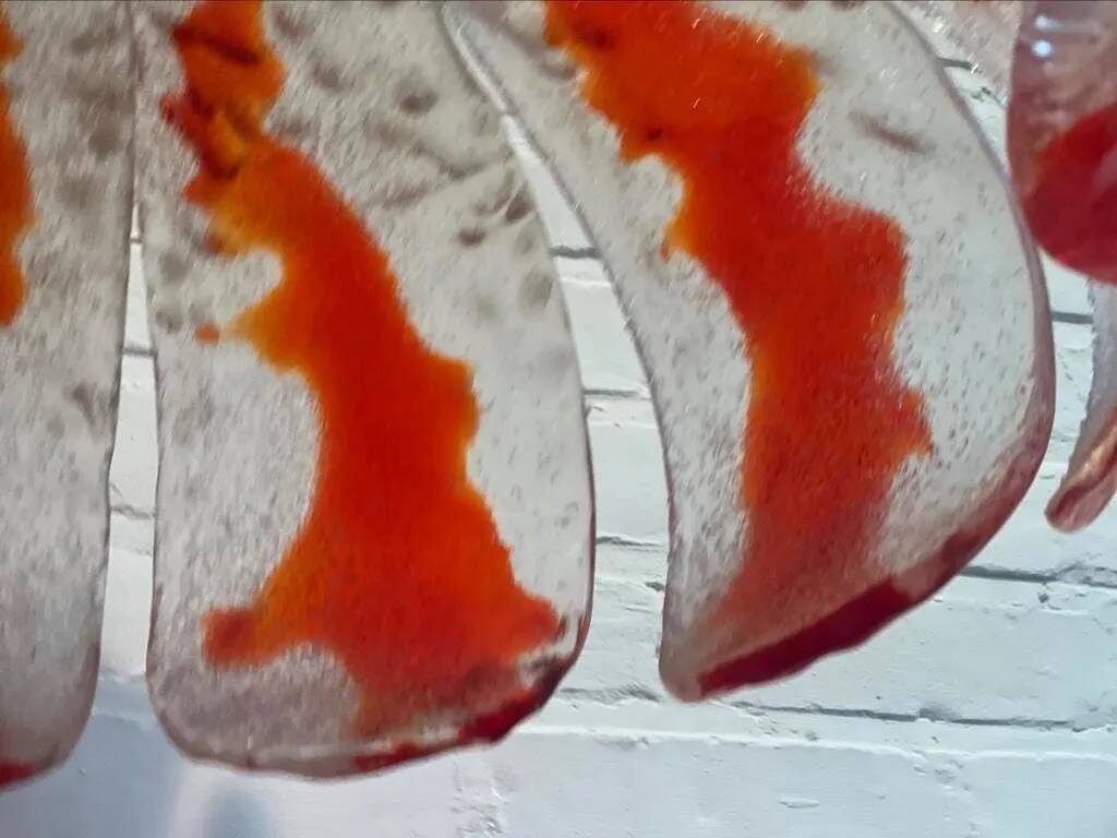 Lampe fleur vintage en verre murano pour mazzega