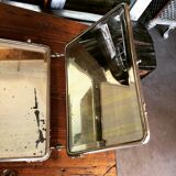 Bevelled triptych barber mirror 57x16cm