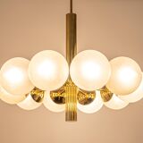 Grand lustre Kaiser Sputnik en globes de verre, Allemagne, années 1970