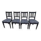 4 Chaises de style Louis XVI de couleur noir effet vieillies , Totalement relookée