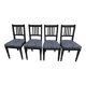 4 Louis XVI style chairs in black aged effect, Completely revamped