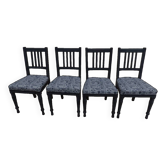 4 Chaises de style Louis XVI de couleur noir effet vieillies , Totalement relookée
