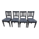 4 Louis XVI style chairs in black aged effect, Completely revamped